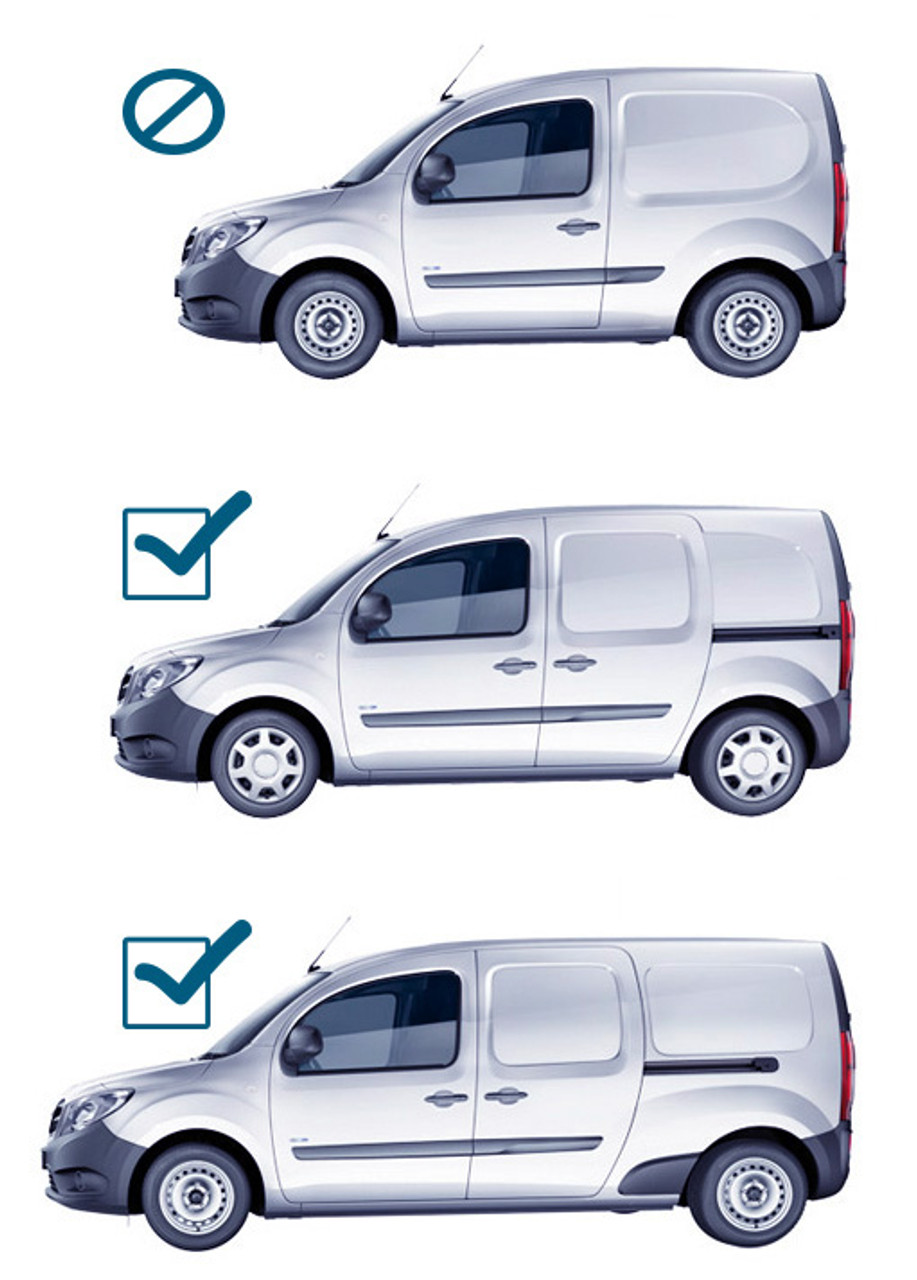 Chrome Side Door Streamer Trim Set Covers 4Pcs To Fit Renault Kangoo (2008+)