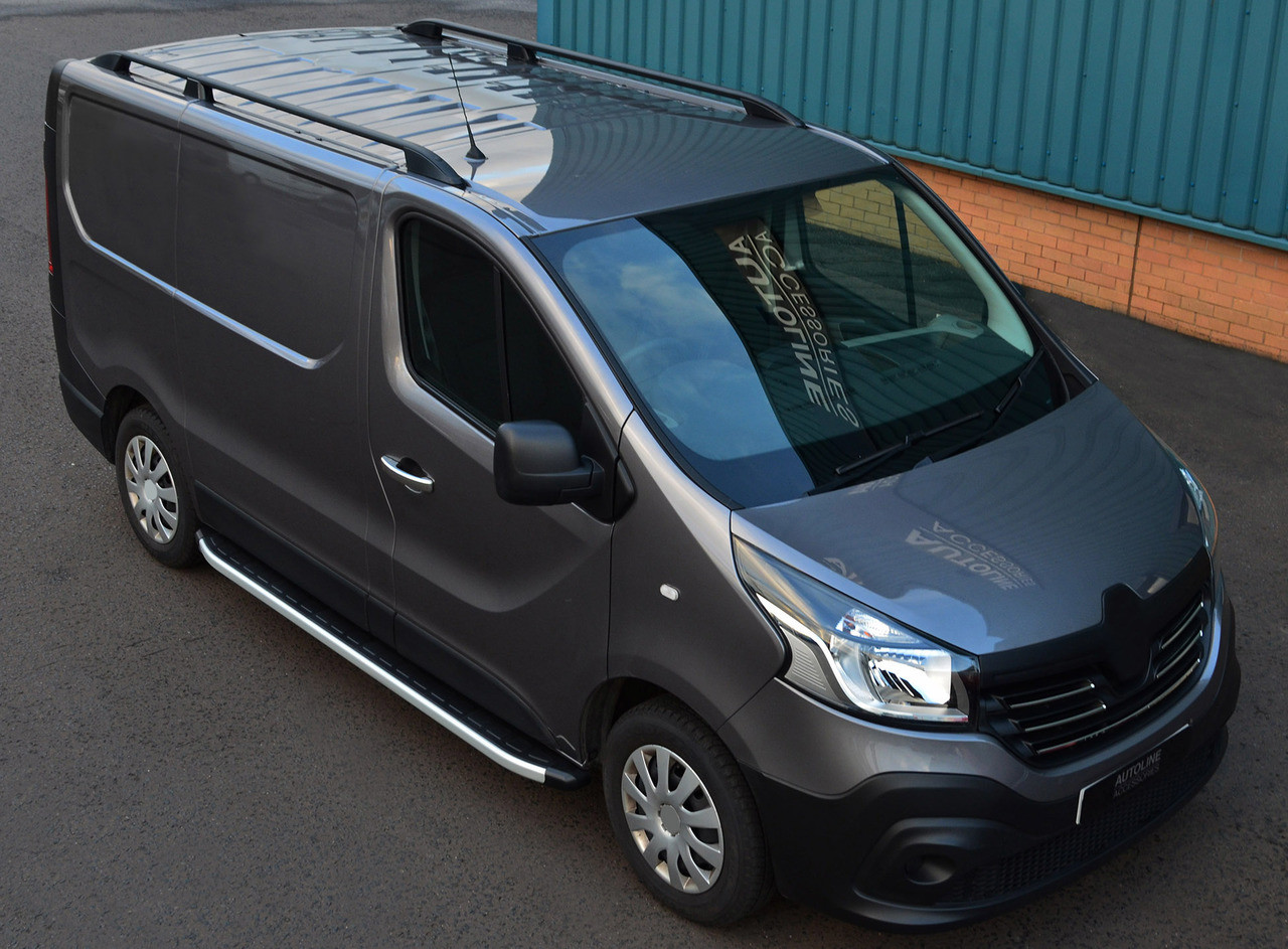 Black Aluminium Roof Rack Rails Side Bars Set To Fit LWB Renault Trafic ( 2014+) - Autoline Accessories Limited