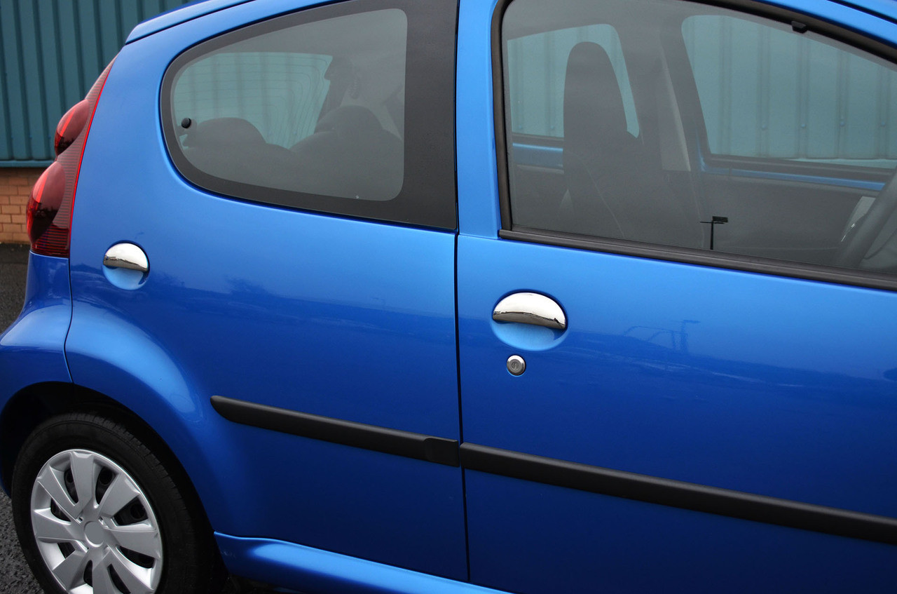 Chrome Door Handle Trim Set Covers To Fit Toyota Aygo 4dr (2005-14)