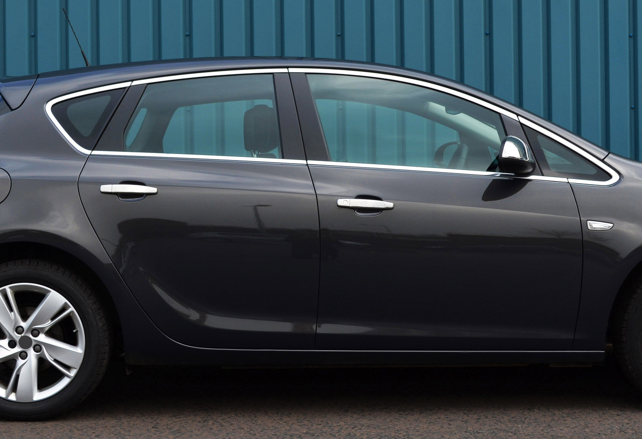 Chrome Side Door Window Sill Trim Covers To Fit Vauxhall Astra J Hatch
