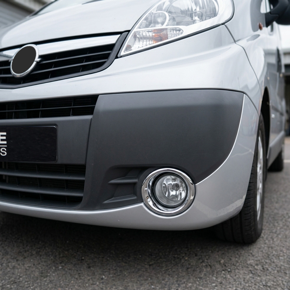 Chrome Fog Light Lamp Trim Covers Set To Fit Vauxhall / Opel Vivaro (2006-14)