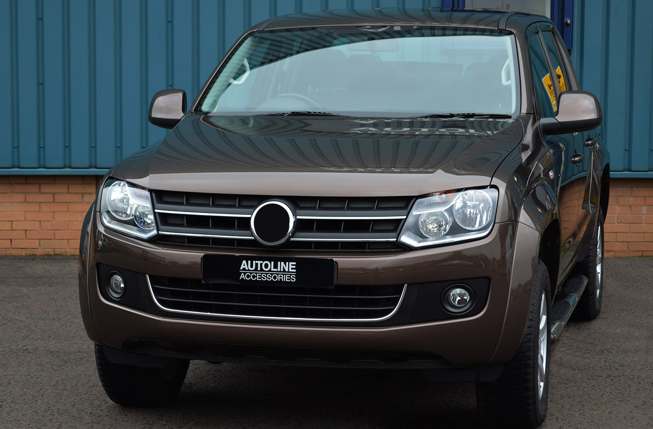 Chrome Lower Bumper Grille Frame Trim Cover 1Pc To Fit Volkswagen Amarok 10-16