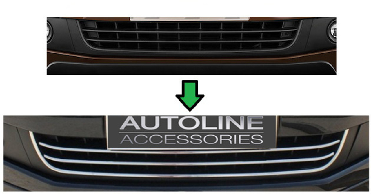 Chrome 3Pc Lower Bumper Grille Trim Covers To Fit Volkswagen Amarok (2010-16)