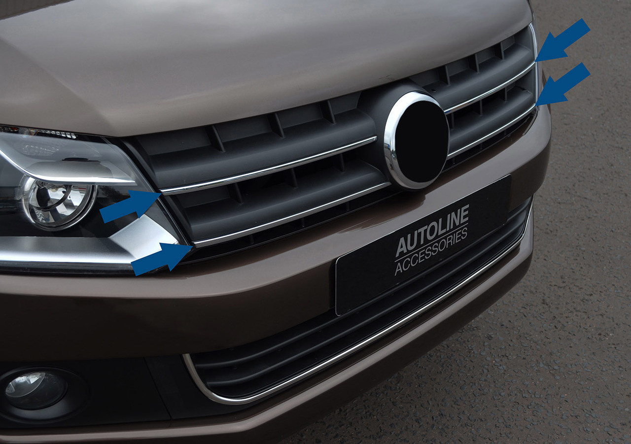 Highlight Chrome Grille Accent Trim Set Covers To Fit Volkswagen Amarok (10-16)