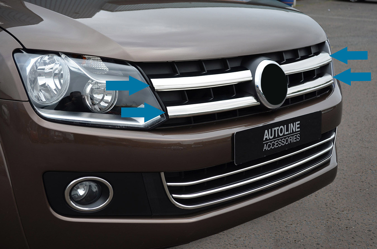 Full Chrome Grille Accent Trim Set Covers To Fit Volkswagen Amarok (10-16)