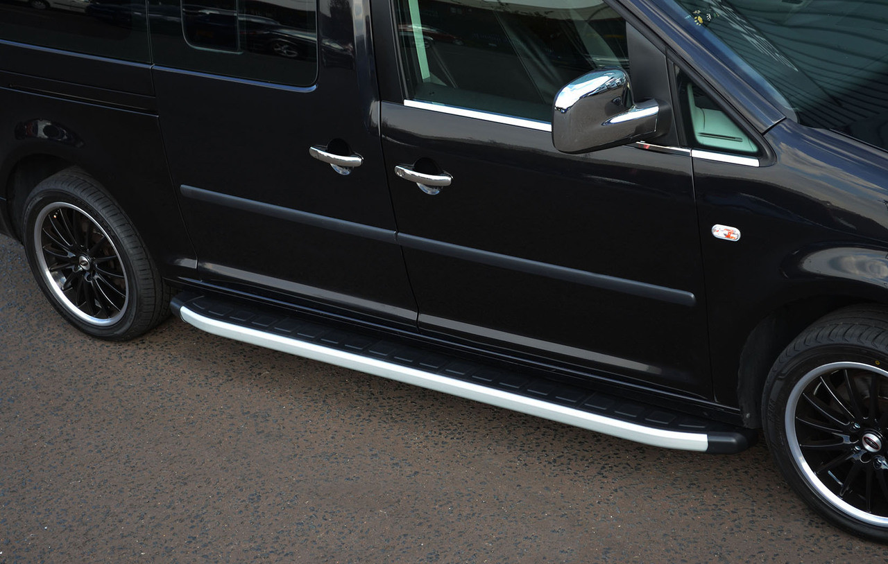 Aluminium Side Steps Bars Running Boards To Fit SWB Volkswagen Caddy (2004-15)