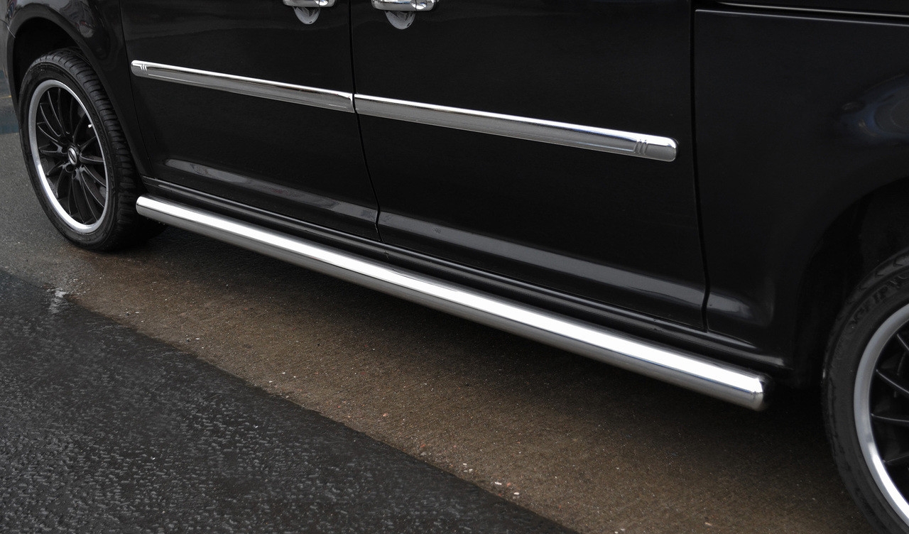 Chrome Side Bars Steps S.Steel To Fit Volkswagen Caddy SWB (2004-15)