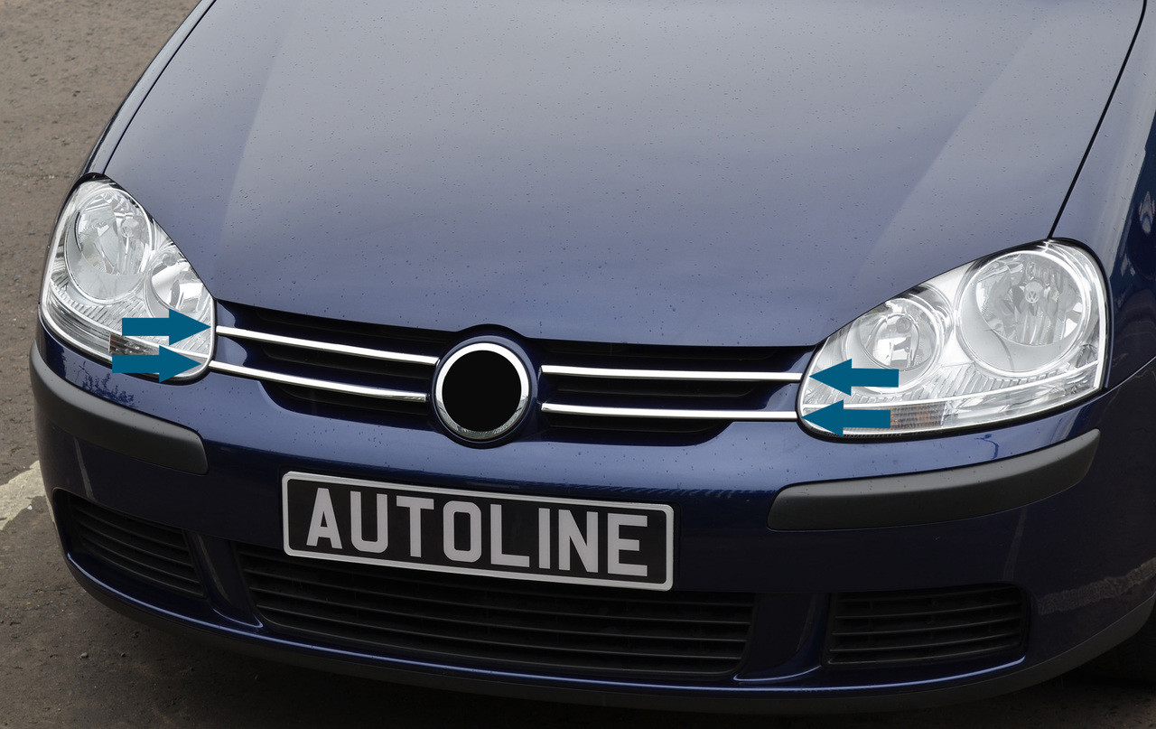 Highlight Chrome Grille Accent Trim Covers Set To Fit Volkswagen Golf V (04-09)
