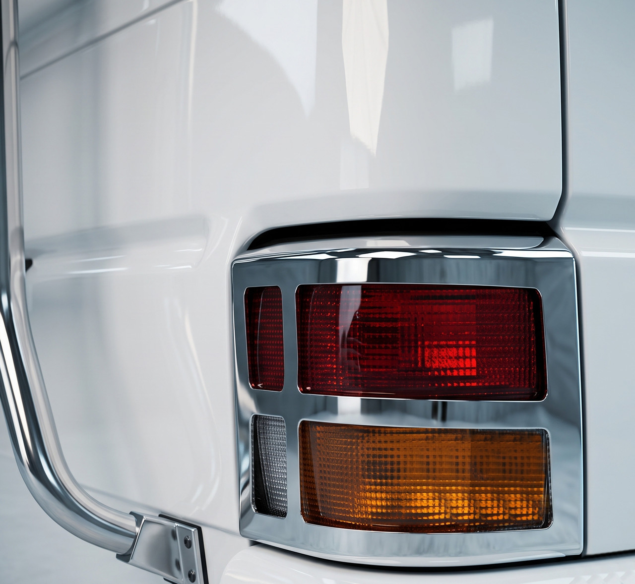 Chrome Rear Tail Light Surrounds Trim Covers Set To Fit Volkswagen T4 (1998-03)