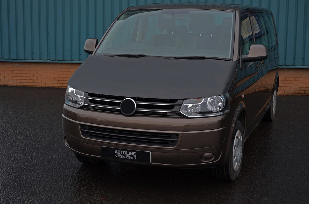 Black Front Bonnet Bra / Protector To Fit Volkswagen T5 Transporter (2010-15)