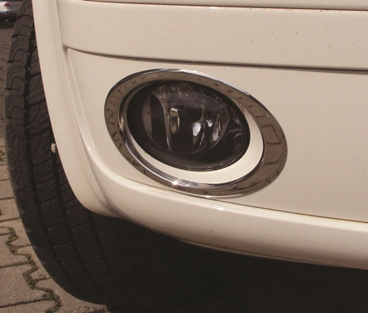 Chrome Fog Light Lamp Trim Covers To Fit Volkswagen T5 Transporter (2010-15)
