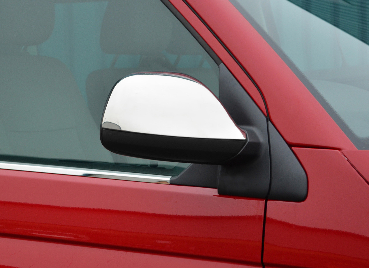 S.Steel Chrome Mirror Trim Set Covers To Fit Volkswagen T5 Transporter (10-15)