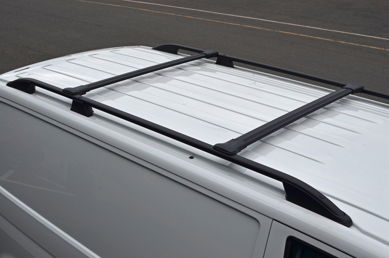Black Cross Bar Rail Set For Roof Bars To Fit Volkswagen T5 Transporter 03-15