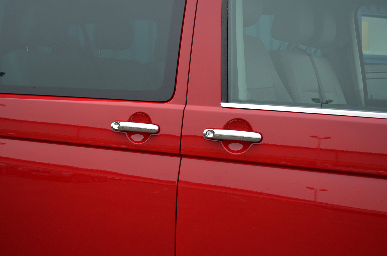 Chrome Door Handle Trim Set Covers To Fit Volkswagen T5 Transporter (2003-15)