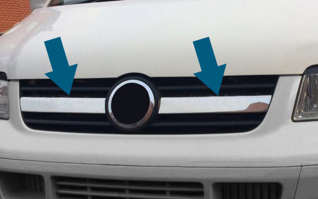 Chrome 2Pc Front Grille Trim Covers To Fit Volkswagen T5 Transporter (03-09)