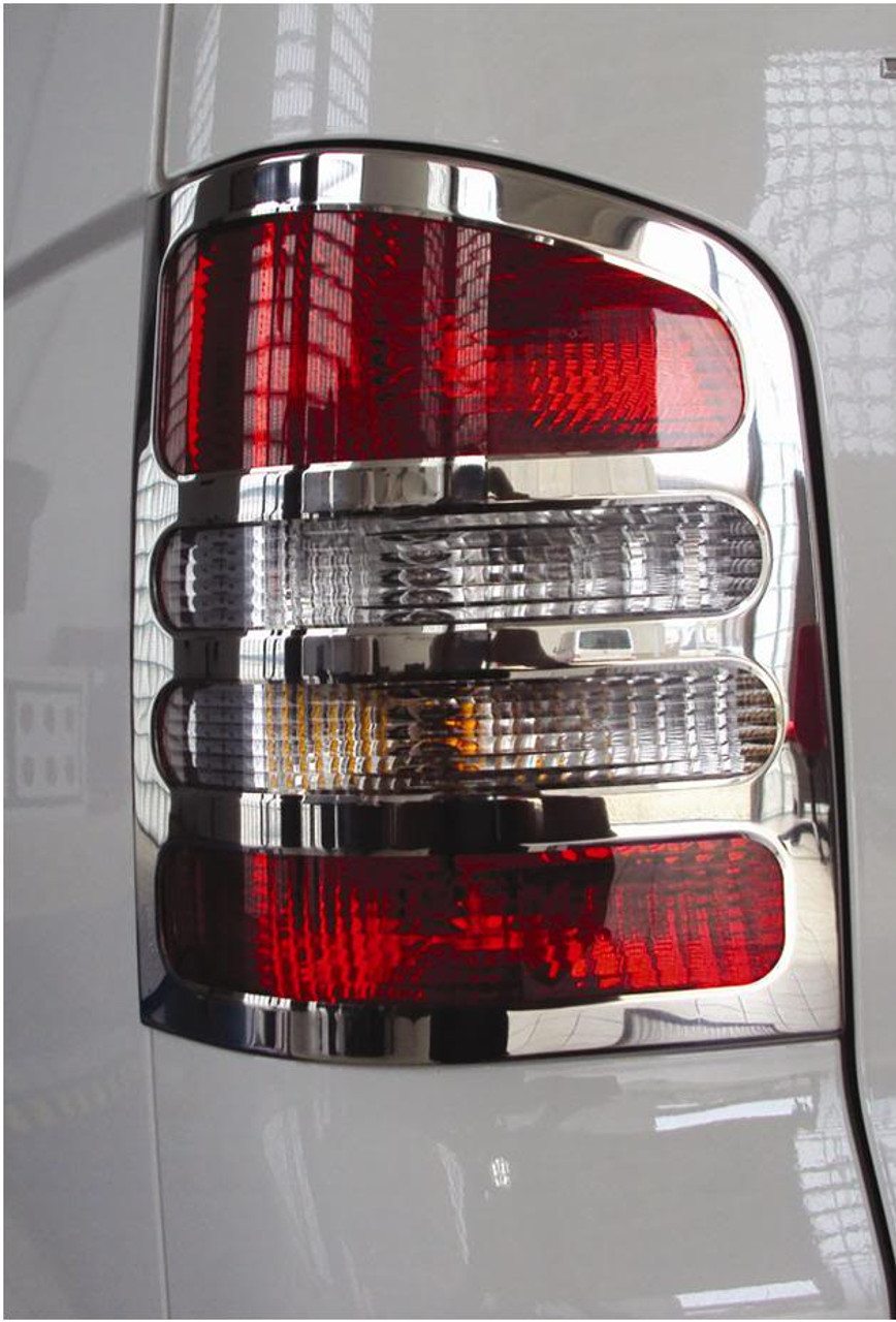 Chrome 2dr Rear Tail Light Trim Covers To Fit Volkswagen T5 Transporter (03-15)