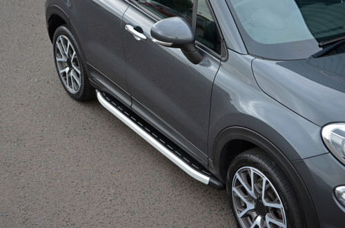 Aluminium Side Steps Bars Running Boards To Fit Fiat 500X (2014+)