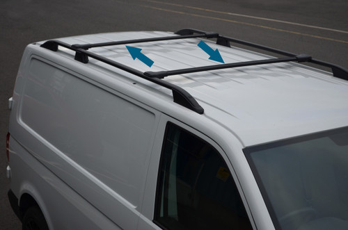 Black Cross Bar Rail Set For Roof Side Bars To Fit Ford Tourneo Custom (2012+)