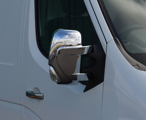 Chrome Wing Mirror Trim Set Covers To Fit Nissan NV400 (2010+)