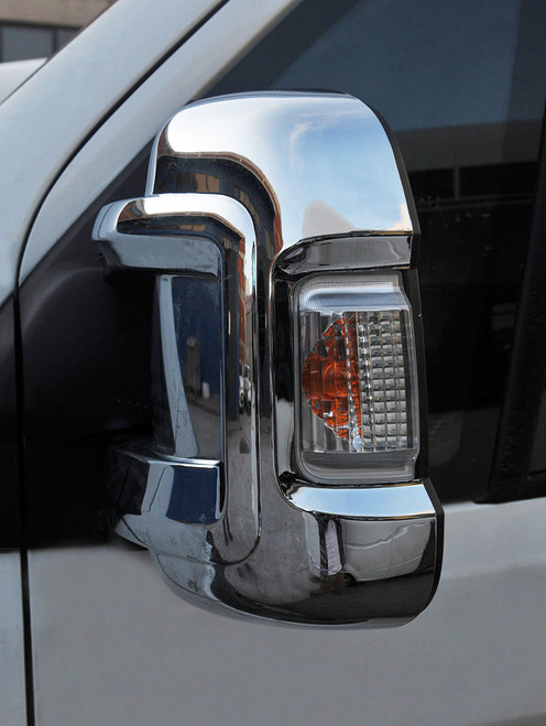 Chrome Wing Mirror Trim Set Covers To Fit Peugeot Boxer (2006+)