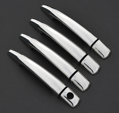 Chrome Door Handle Trim Set Covers To Fit Peugeot 407 4dr (2004-10)