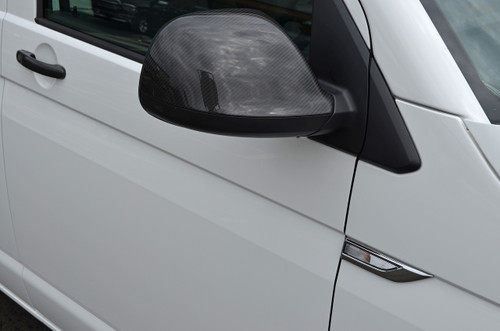Carbon Fibre Wing Mirror Trim Set Covers To Fit Volkswagen T6 Transporter (16+)