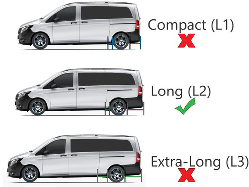 Roof Rack Bars Side Rails To Fit Long L2 Mercedes V-Class (2015+)