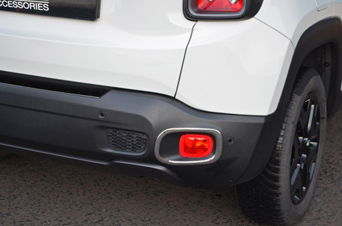Chrome Rear Reflector Fog Lamp Trim Covers Accents To Fit Jeep Renegade (2015+)