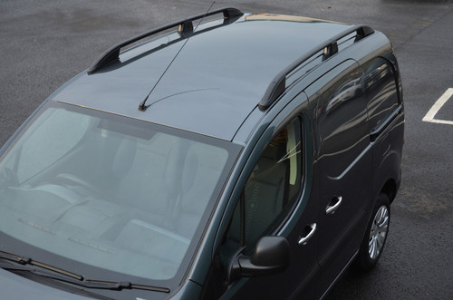 Black Alu Roof Rack Rails Side Bars Set To Fit Citroen Berlingo (2008-18)