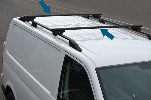 Black Cross Bars For Roof Rails To Fit Fiat Qubo (2007+) 100KG Lockable