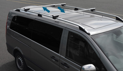 Cross Bars For Roof Rails To Fit Renault Kangoo (2008+) 100KG Lockable