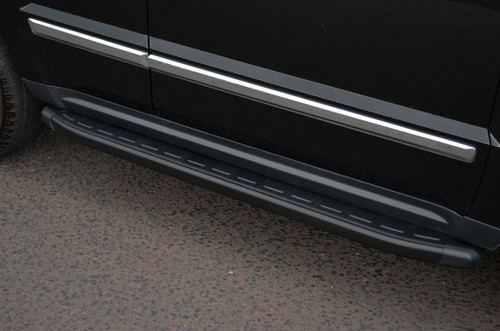 Black Aluminium Side Steps Bars Running Boards To Fit Hyundai Santa Fe III (12+)