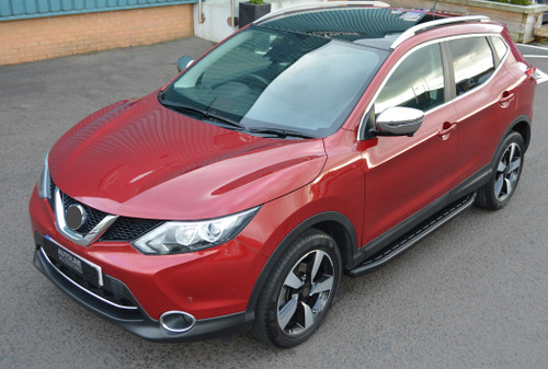 Black Aluminium Side Steps Bars Running Boards To Fit Nissan Qashqai (2014+)