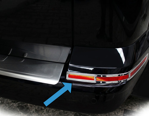 Chrome Rear Bumper Reflector Trims For VW T6 Transporter (2016+) Tailgate Model
