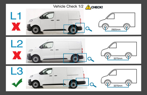 Black Aluminium Roof Rack Rails Side Bars To Fit XL (L3) Citroen Dispatch 2016+