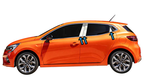 Chrome Side Door Window B-Pillar Trim Covers To Fit Renault Clio V (2019-25)