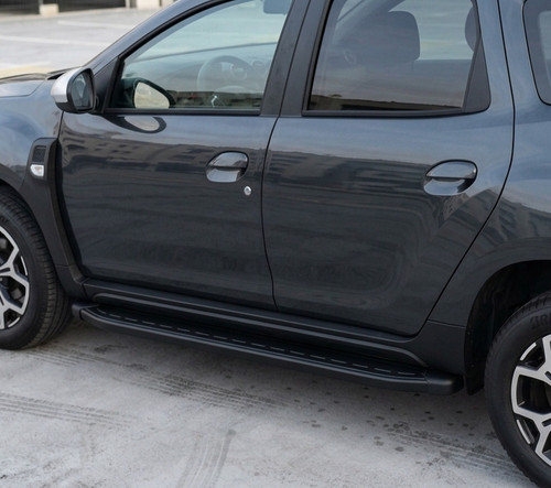 Black Aluminium Side Steps Bars Running Boards To Fit Dacia Duster (2018-2024)