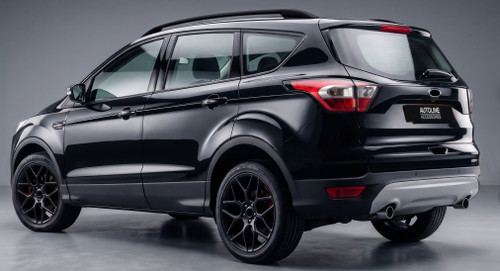 Black Aluminium Roof Rack Rails Side Bars Set To Fit Ford Kuga (2013-19)
