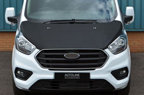 Black Bonnet Bra / Protector (Complete) To Fit Ford Transit Custom (2018+)