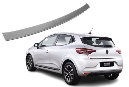 Rear Bumper Protector Scratch Guard Brushed Steel For Renault Clio V (2019-25)