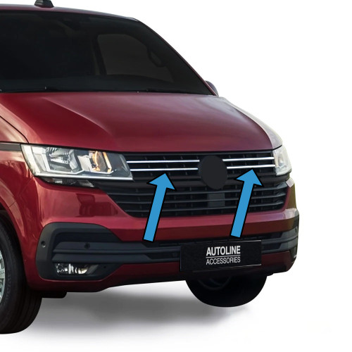 Chrome Upper Grille Trims To Fit Volkswagen T6.1 Transporter (2019+)