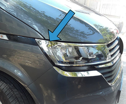 Chrome Upper Headlight Brows Trim To Fit Volkswagen T6.1 Transporter (2019+)
