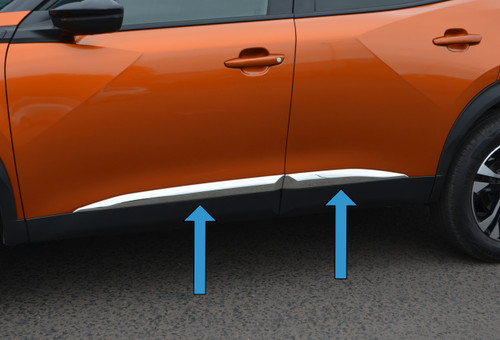 Chrome Side Door Streamer Trim Set Covers To Fit Peugeot 2008 (2020+)