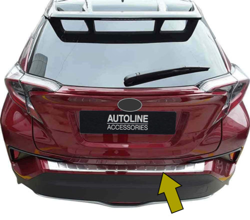 Chrome Rear Bumper Protector Scratch Guard Steel To Fit Toyota C-HR (2016+)