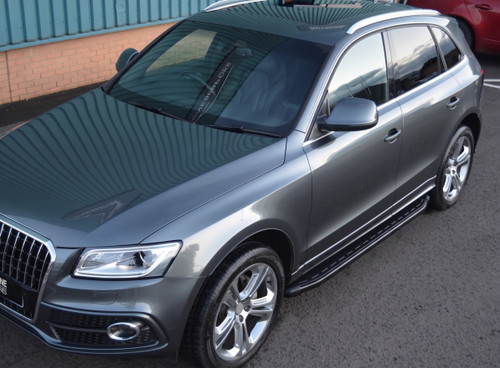Black Aluminium Side Steps Bars Running Boards To Fit Audi Q5 (2008-17)