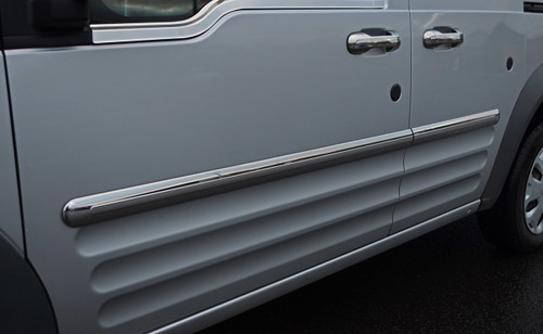 Chrome Side Door Streamer Trim Set Covers For SWB Ford Transit Connect (02-12)
