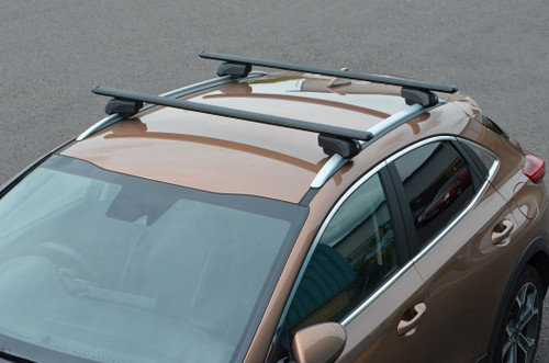Black Cross Bars For Roof Rails To Fit Fiat 500X (2014+) 75KG Lockable