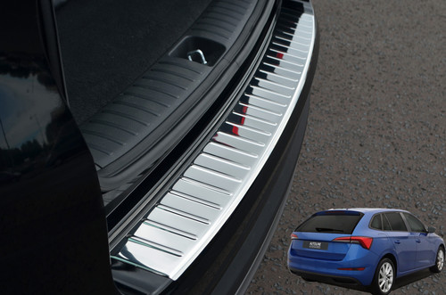 Chrome Rear Bumper Protector Scratch Guard Steel To Fit Skoda Scala (2019+)