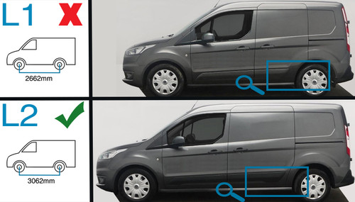 Aluminium Roof Rack Rails Side Bars To Fit L2 Ford Transit Connect (2012+)