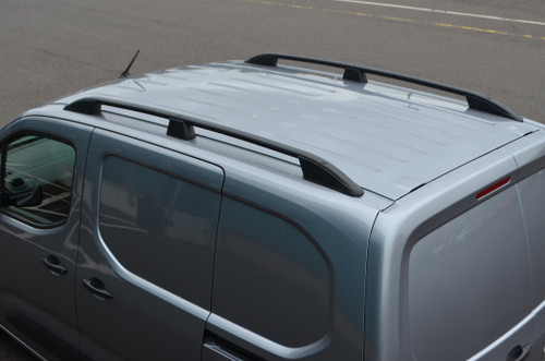 Black Aluminium Roof Rack Rails Side Bars To Fit L1 Fiat Doblo (2023+)